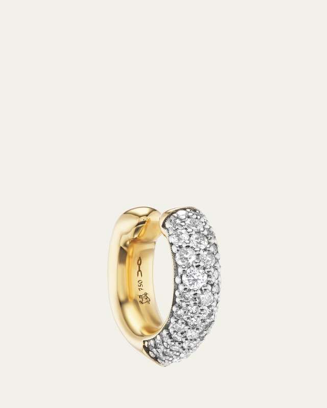 18K Yellow Gold Pave Shard Ear Cuff